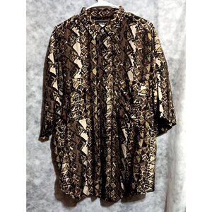 Substudio Shirt Mens Sz L Brown Tan Earth tones 100% silk